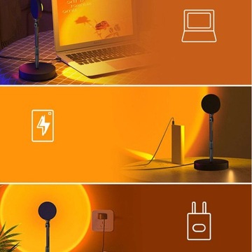 Лампа SUNSET RGB, разноцветная ФОН фото + ПУЛЬТ