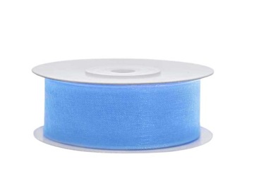 WSTĄŻKA SZYFONOWA ORGANZA 2,5cm/25m NIEBIESKA