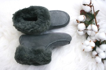 Ciepłe pantofle z owczej skóry - 44 - UNISEX