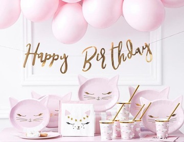 Набор тарелок и бумажных стаканчиков CAT SMILE 1-99 на день рождения PARTY CAT 22