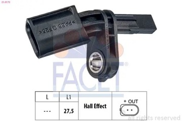 2X ČIDLA RYCHLOST KOLA ABS FACET ZADNÍ L+P DO AUDI CUPRA MAN PORSCHE