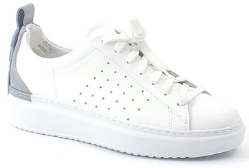 NESSI 21074 SNEAKERSY PÓŁBUTY SKÓRZANE BIAŁE 37