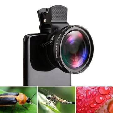 2 IN 1 Mobile Phone Lens 0.45X Wide Angle Len