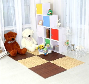 КОВРИК из ПЕНЫ ТЕМНОЕ ДЕРЕВО 3D ПЕННЫЙ ПАЗЛ