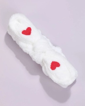 Косметическая повязка на голову для заколки волос с белым бантиком