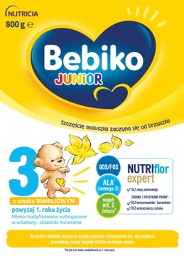 BEBIKO 3 o smaku waniliowym NUTRIflorEXPERT 12M+ 600 G