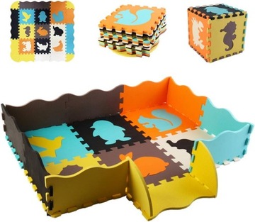 РАЗВИВАЮЩИЙ КОВРИК ДЛЯ ДЕТЕЙ ИЗ ПЕНЫ-ПАЗЗЛА, 2 ШТ. deAO HK039W, 34 ЭЛЕМЕНТА. XXL Ева