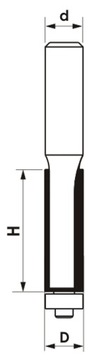 Frez dwupłyt. z łoż.dolnym Z=2 D=9,5xH=38/d=8