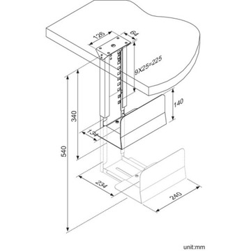 НАСТОЛЬНОЕ КРЕПЛЕНИЕ ACC ДЛЯ ПК 30 КГ/CPU-D200BLACK NEMOUNTS