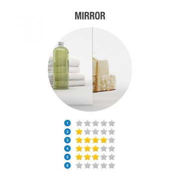 Стеклянная откидная шторка для ванны, зеркало 60 л + чистящая пена PinUp