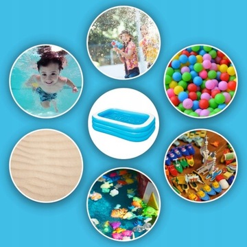 Надувного садового бассейна Большой семейный прямоугольный для сада xxl 185 x 130 см.