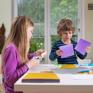 КРЕАТИВНАЯ БУМАГА А4 ЛИСТ БУМАГИ С БЛЕСКАМИ ЦВЕТОВ 10ШТ/КОМПЛЕКТ