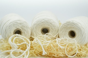 Нитка для макраме из натурального хлопка, 5мм, 100м, скрученная.