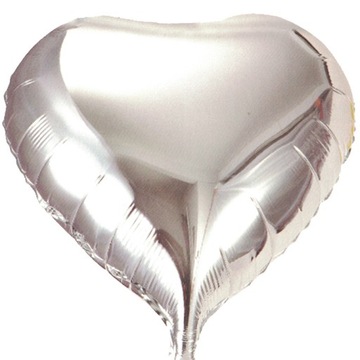 Balon Foliowy Duże Serce Srebro Wesele Urodziny