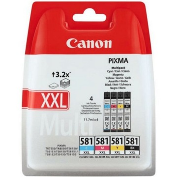 4 новых чернила CANON CLI581 XXL PIXMA INK TS6350 TS6351 TS8351 TS705 TS9550 TS615