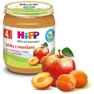 HiPP BIO Jabłka z morelami po 4. miesiącu, 125g