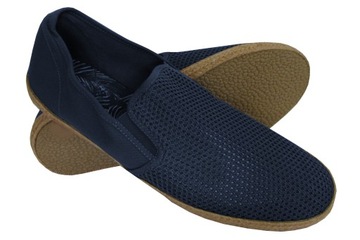 BUTY MĘSKIE TRAMPKI TENISÓWKI PEPEGI SLIP ON ESPADRYLE GRANATOWE 44