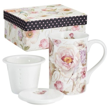 Kubek z zaparzaczem 300ml PEONY WLN VILLA ITALIA