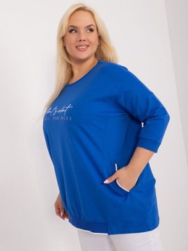 BLUZKA ze ściągaczem damska PLUS SIZE bawełniana