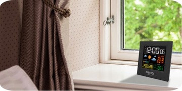 ПОГОДА ПОГОДНАЯ СТАНЦИЯ БЕСПРОВОДНОЙ ТЕРМОМЕТР ГИГРОМЕТР ДАТЧИК ЧАСЫ ДАТА