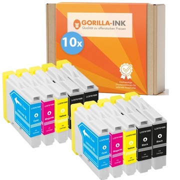 10x Tusze do LC970 LC1000 DCP-135C 150C 130C 357C