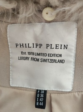 Philipp Plein płaszcz z jenotem XS-S