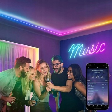 TAŚMA LED NEON 30M RGB (2x15)APLIKACJA WIFI TUYA PILOT IP67 24V WODOODPORNA