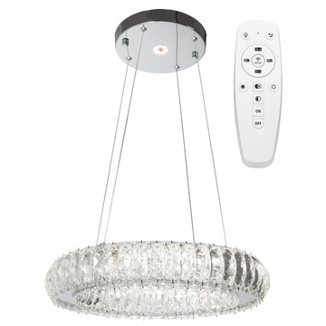 LAMPA KRYSZTAŁOWA SUFITOWA PLAFON CHROM LED PILOT