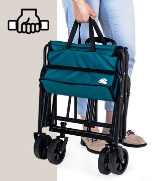 WÓZEK ogrodowy TURYSTYCZNY plażowy DUŻY transportowy SKŁADANY pokrowiec 80L