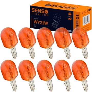 ŻARÓWKA SENSO WY21W 12V W3x16d POMARAŃCZOWA HOMOLOGACJA E4 x10sztuk