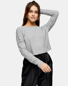 TOPSHOP PETITE SZARY SWETER MELANŻ (42)