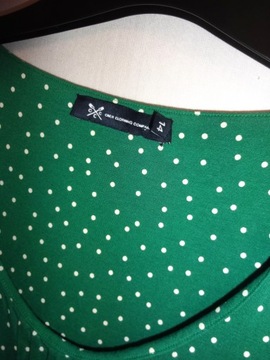 Sukienka Crew clothing company 42 44 zwiewna zielona w groszki