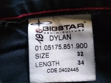 SPODNIE JEANS BIG STAR DYLAN W32/L34-W82/L110 LETNIE DENIM QUALITY COMFORT