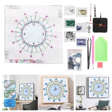 Zestaw zegara do malowania diamentami Ciche DIY Wiszące rzemiosło RE