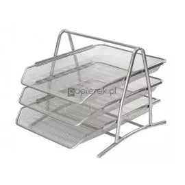 Półka na dokumenty metal SREBRNA 3 szuflady