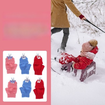 Детские зимние перчатки, милые варежки, детские перчатки, 3 пары, детские ученики