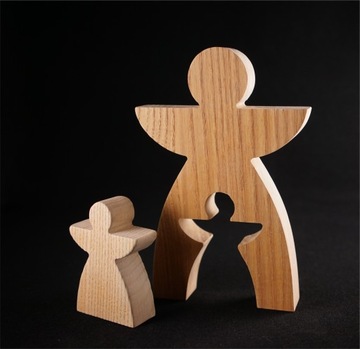 Aniołki figurka | lite DREWNO 15 cm