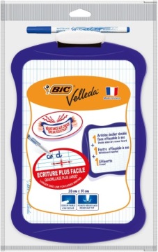 Двостороння Дошка Сухостиральна 20x31 см +маркер+гумка BIC Velleda Темно-синій