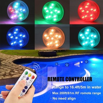 4 ЛАМПЫ ДЛЯ БАССЕЙНА 2 ДИСТАНЦИОННЫХ ПОДВОДНЫХ СВЕТОДИОДНЫХ СВЕТОДИОДА RGB IP68