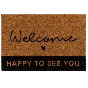 Коврик WELCOME HAPPY, забавная надпись COCONUT 60х40 НАТУРАЛЬНЫЙ