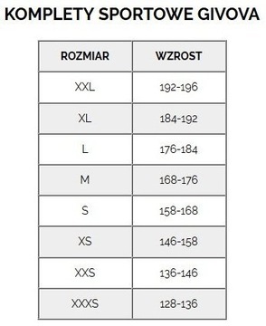 DRES SPORTOWY MĘSKI GIVOVA BLUZA SPODNIE rozm 2XS