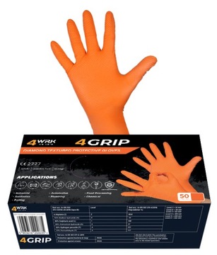 ПЕРЧАТКИ РАБОЧИЕ НИТРИЛОВЫЕ ОРАНЖЕВЫЕ ТЕКСТУРА МАСТЕРСКАЯ 50 ШТ 8-М