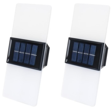 2x Kinkiet Lampka Solarna AKRYL LED IP65 Ozdobne Oświetlenie Domu Altanki