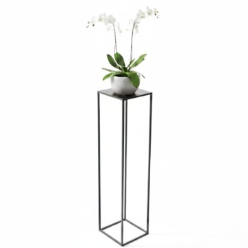 STOJAK KWIETNIK LOFT METALOWY STOJĄCY PÓŁKA REGAŁ NA KWIATY CZARNY 100CM