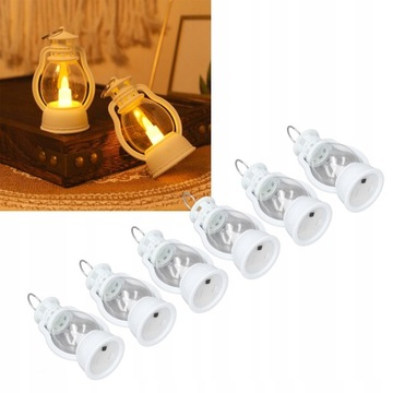 6SZT MINI LATARNIE LAMPIONY LED 9x6cm