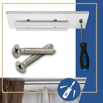 Двойной карниз, двухрядный, потолочный рельс, с крышкой, 9см, 2-полосный, 250см