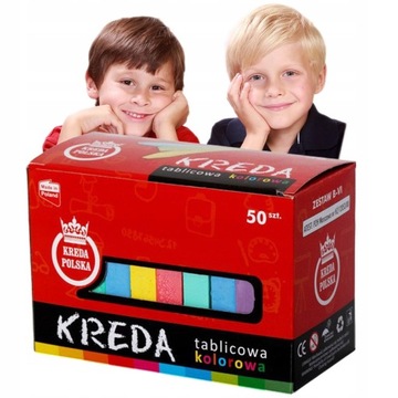 KOLOROWA KREDA SZKOLNA DO TABLICY KOLOROWA KREDA