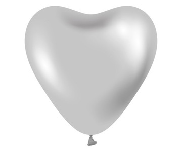 Balony gumowe serca platynowe srebro 12