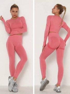 КОМПЛЕКТ ДЛЯ ФИТНЕСА ЙОГА СПОРТИВНЫЙ КОМПЛЕКТ ЛЕГГИНСЫ ТОП S