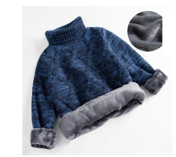 SWETER DZIECIĘCY CIEPŁY GOLF OCIEPLANY ELEGANCKI